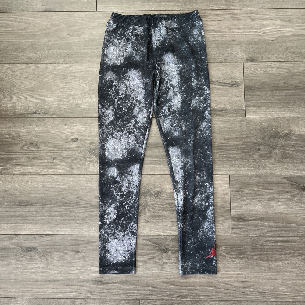Jordan Girls XL Leggings Athletic Gray Space Embroidered Jumpman Logo